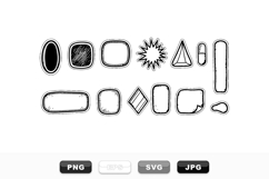 Hand Drawn Badge Shapes Clipart Set for Labels Product Image 1