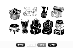 Vintage Travel SVG Clipart Bundle With Maps And Luggage Product Image 1