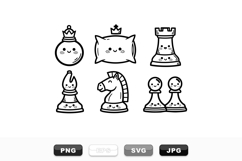Kawaii Chess SVG Clipart Pack For Kids Crafts Product Image 1