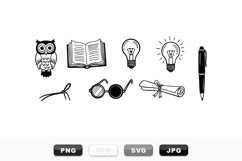 Hand Drawn Educational Icons SVG Pack Product Image 1