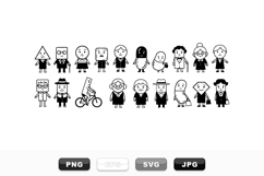 Vintage Retro Character Vector Icon Set Bundle Product Image 1