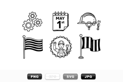 Hand Drawn Labor Day Icon Set for Holidays Product Image 1