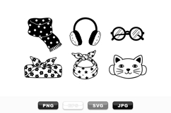 Cozy Winter Accessories SVG Clipart Bundle Set Product Image 1