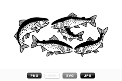 Vintage Trout Fish Illustration Clipart Bundle for Crafters Product Image 1