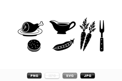 Rustic Farmhouse Food Icons Clipart Set for Cookware Product Image 1