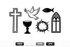 Christian Symbols Vector SVG Clipart Bundle Product Image 1