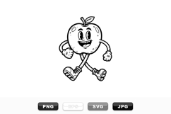 Funny Walking Apple Cartoon Vector Clipart Set Product Image 1