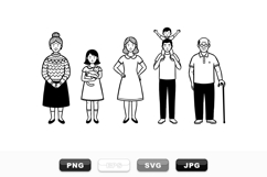 Hand Drawn Family Vector Clipart Set For Projects Product Image 1