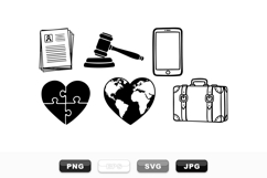 Legal And Travel Icon Vector Clipart Bundle Product Image 1