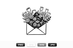 Hand Drawn Floral Envelope Clipart Bundle for Crafts Product Image 1