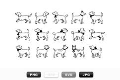 Hand Drawn Dog Silhouettes Clipart Bundle for Crafts Product Image 1