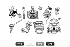 Hand Drawn Honey Bee Clipart Bundle for Crafts Product Image 1