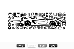 Sleek Sports Car SVG Line Art Vector Bundle Product Image 1