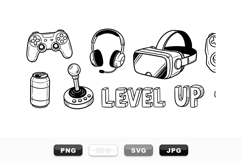Hand Drawn Gaming Icon Vector Set For Digital Projects Product Image 1