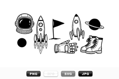 Hand Drawn Space Exploration Vector Clipart Bundle Product Image 1