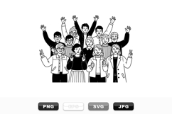 Line Art Diverse Group People Vector Set Product Image 1