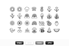 Cute Nature Doodle Icons Vector Bundle Pack Product Image 1