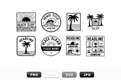 Vintage Surf Badge Vector Clipart Set For Summer Designs Product Image 1