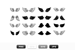 Hand Drawn Angel Wing Clipart Vector Set Product Image 1