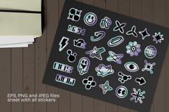 Y2K Holographic Stickers Bundle SVG, PNG Product Image 3