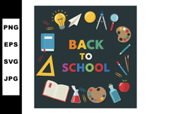 Back to school colorful education supplies vector illustrati Product Image 1