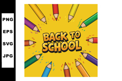 Back to school colorful pencils education concept with yello Product Image 1