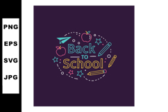 Back to school colorful neon style vector design with pencil Product Image 1