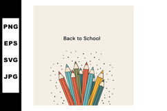 Colored pencils school supplies vector illustration with bac Product Image 1