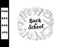 Back to school supplies collection with scissors pencils rul Product Image 1