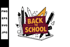 Back to school education supplies with pencils pen ruler and Product Image 1
