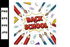 Back to School Education Supplies with Pencils Paintbrushes Product Image 1