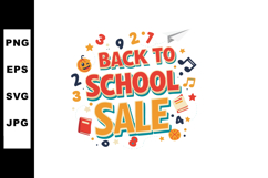 Back to School Sale Promotion with Educational Icons and Num Product Image 1