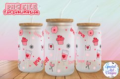 Pattern of love |16 oz Libbey Can Glass Wrap Sublimation Product Image 1