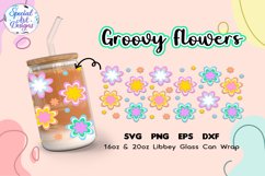 Libbey Glass 16oz | 20oz | Groovy Flower Tumbler Wraps Product Image 1