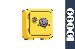 Yellow safe box with combination lock and metal handle vecto Product Image 1