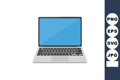 Laptop computer with blue screen technology device vector il Product Image 1