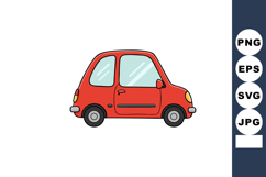 Small red car side view simple vector illustration for trans Product Image 1
