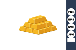 Gold bars stack illustration with shiny yellow golden metal Product Image 1
