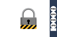 Padlock with yellow and black warning stripes security conce Product Image 1
