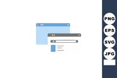 Web Browser Window Interface Design with Search Bar and Navi Product Image 1