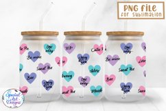 Love Hearts | 16 oz Frosted Glass Can Product Image 1