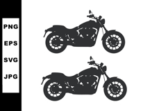 Motorcycle silhouette vector illustration showing classic cr Product Image 1