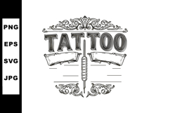 Tattoo design vintage style with decorative elements and tat Product Image 1