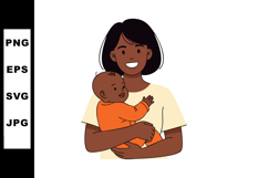 Mother holding baby child in arms smiling family love and ca Product Image 1