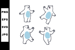Dancing polar bears with light blue bellies in playful poses Product Image 1