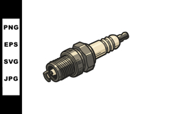 Spark Plug Illustration for Engine Ignition System Vector Gr Product Image 1