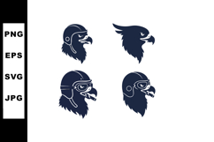 Eagle head silhouettes with pilot helmets and goggles vector Product Image 1