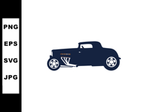 Classic vintage coupe car silhouette in navy blue vector ill Product Image 1