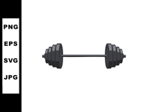 Barbell with multiple weight plates fitness gym equipment fo Product Image 1