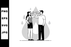 Man and Woman Drinking Water from Bottles Hydration and Heal Product Image 1